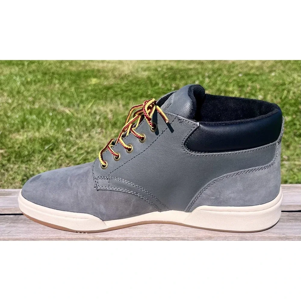 Polo Ralph Lauren Shoes Mens Size 9‎ Gray Sneaker Boot Leather Mid Top BO-LCB